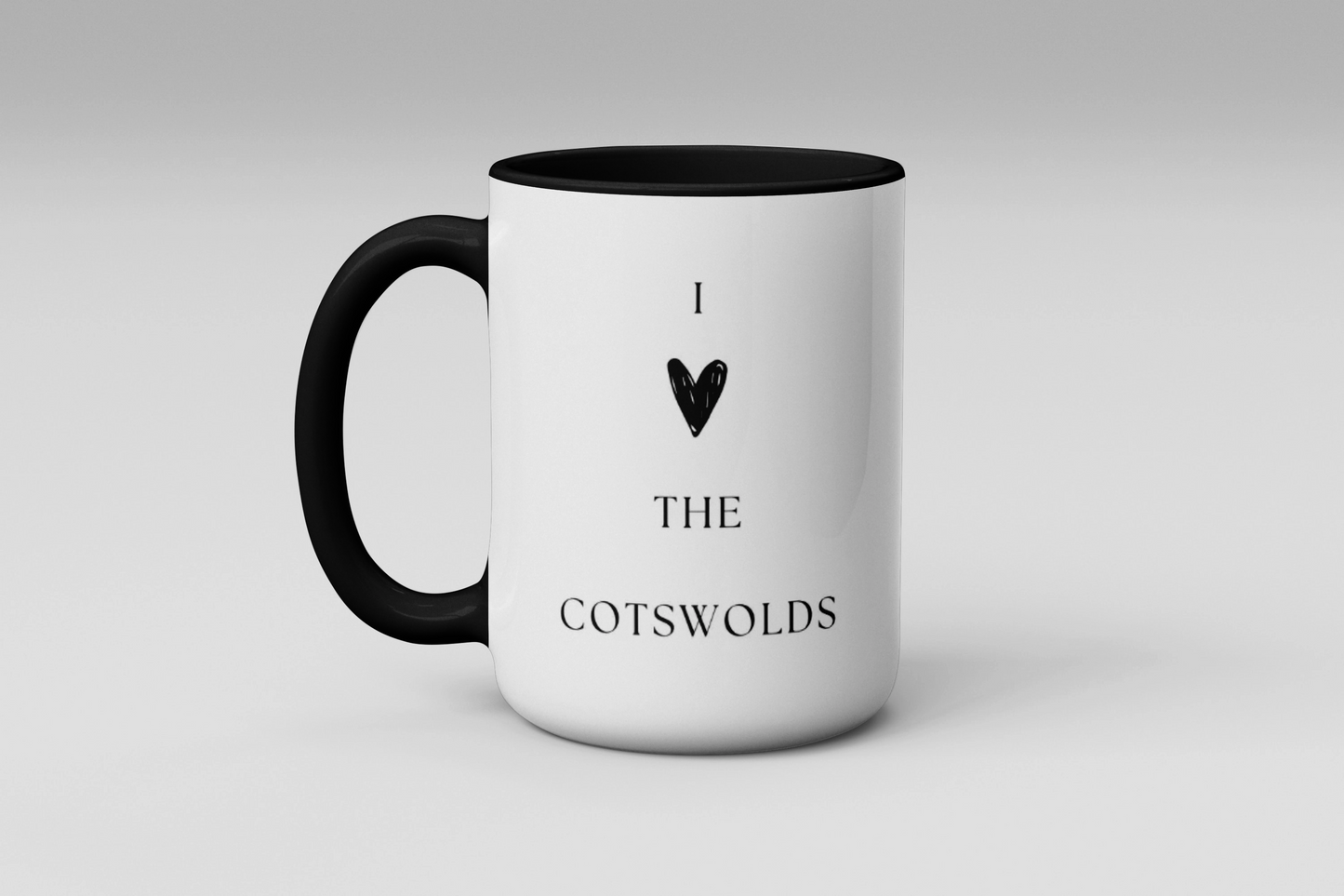 Large Mug 15oz I Love The Cotswolds Ceramic White With Black Handles