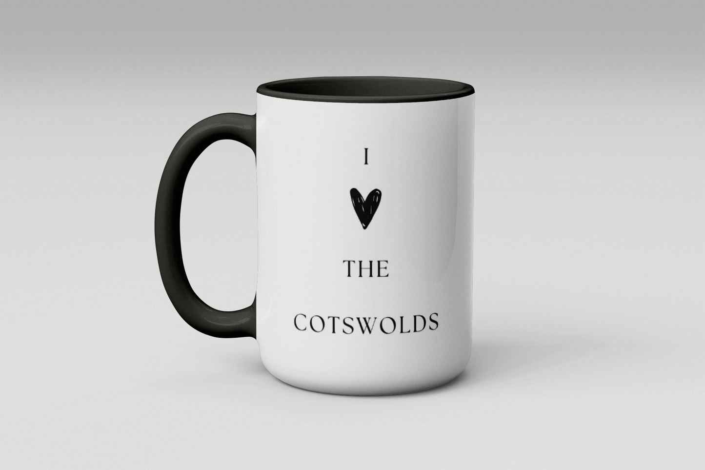 Large Mug 15oz I Love The Cotswolds Ceramic White With Black Handles