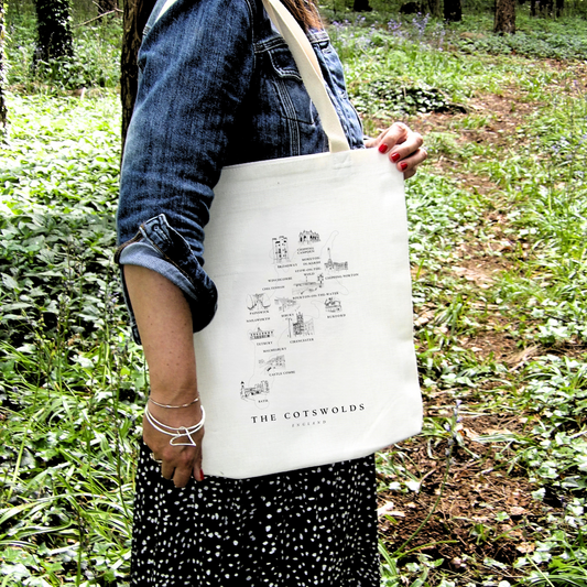 Cotswold Map Tote Shopper Bag