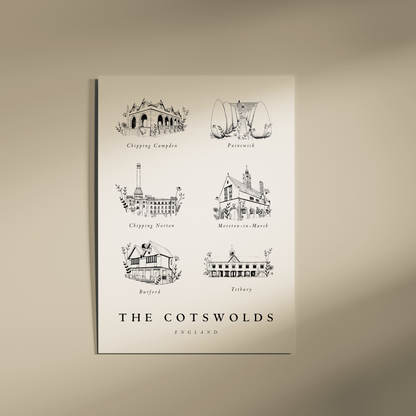 Cotswolds Collection Edit No.1 | Wall Art Print | Portrait - The Cotswold Illustrated Company