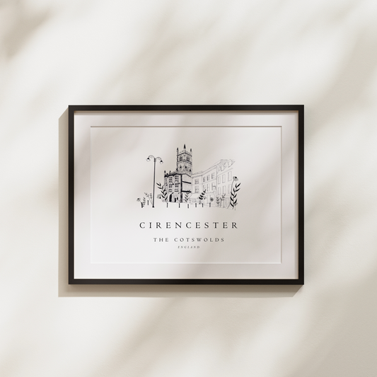 Cirencester Cotswolds Print | St. John The Baptist Church | The Cotswolds | A4 or A5