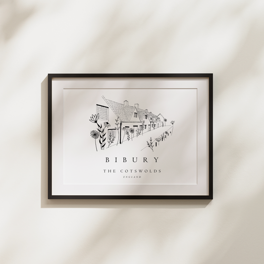 Bibury | Arlington Row | Cotswold Village Illustration | A4 or A5 Print