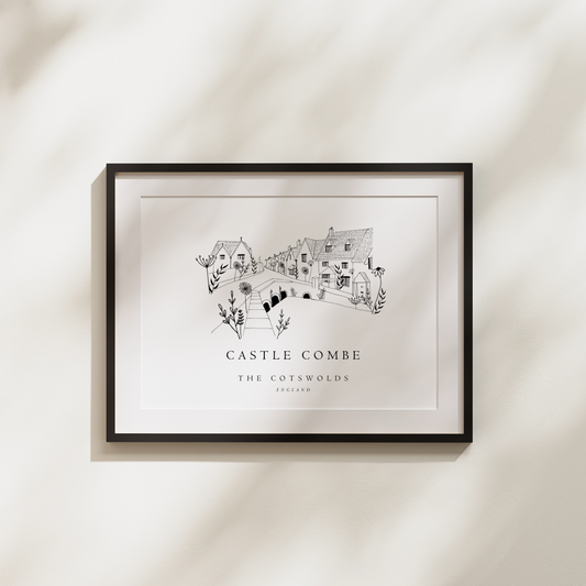Castle Combe Cotswolds Print | Village Bridge | A4 or A5 Print