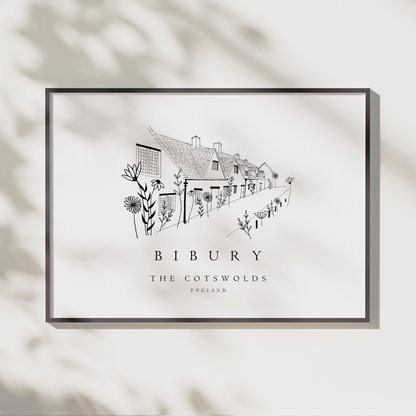 Bibury | Arlington Row | Cotswold Village Illustration | A4 or A5 Print - The Cotswold Illustrated Company