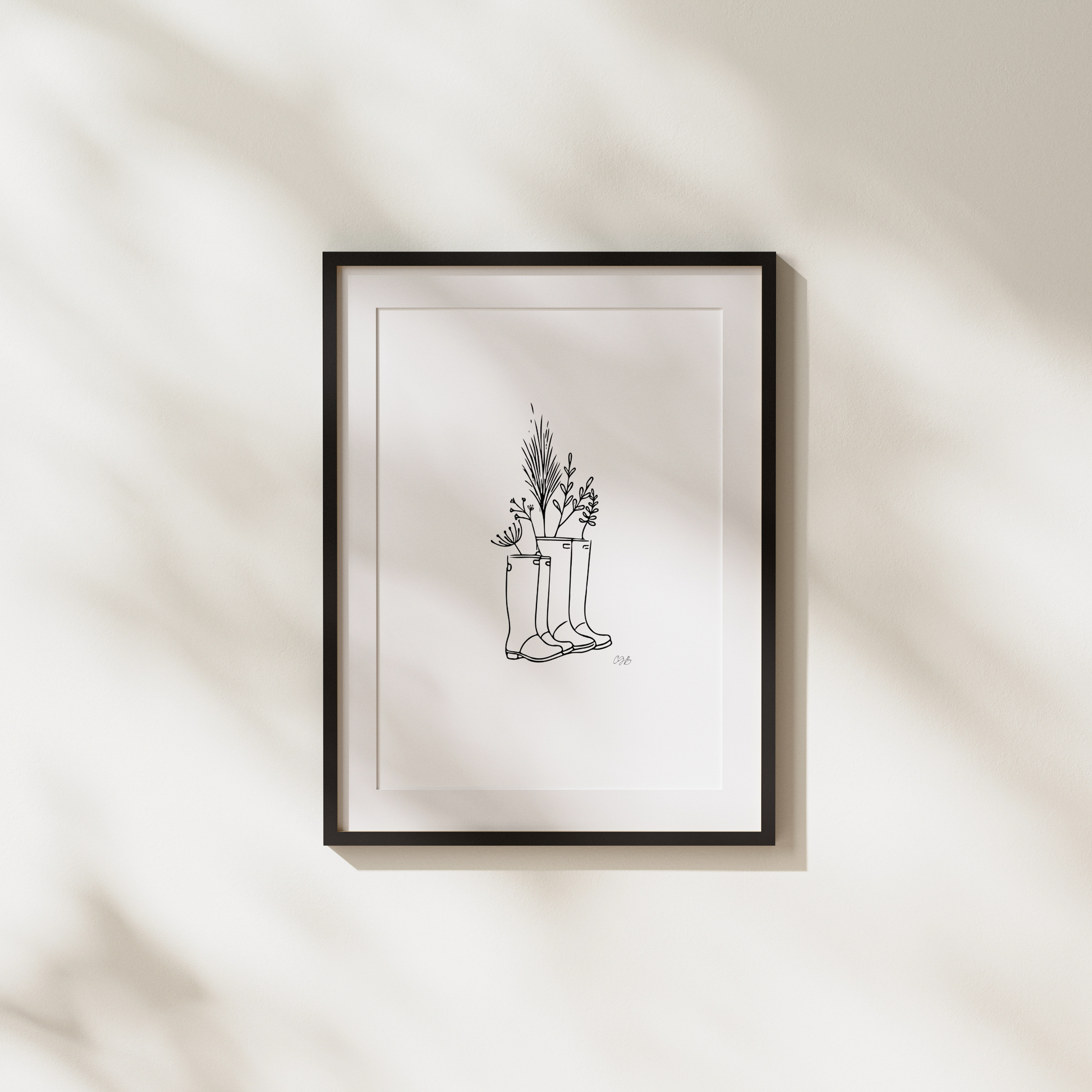Wellington Boots | Minimalistic A4 Wall Art | Countryside Living Decor - The Cotswold Illustrated Company
