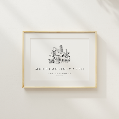 Moreton-in-Marsh  | Redesdale Hall | The Cotswolds | A4 or A5 Print - The Cotswold Illustrated Company