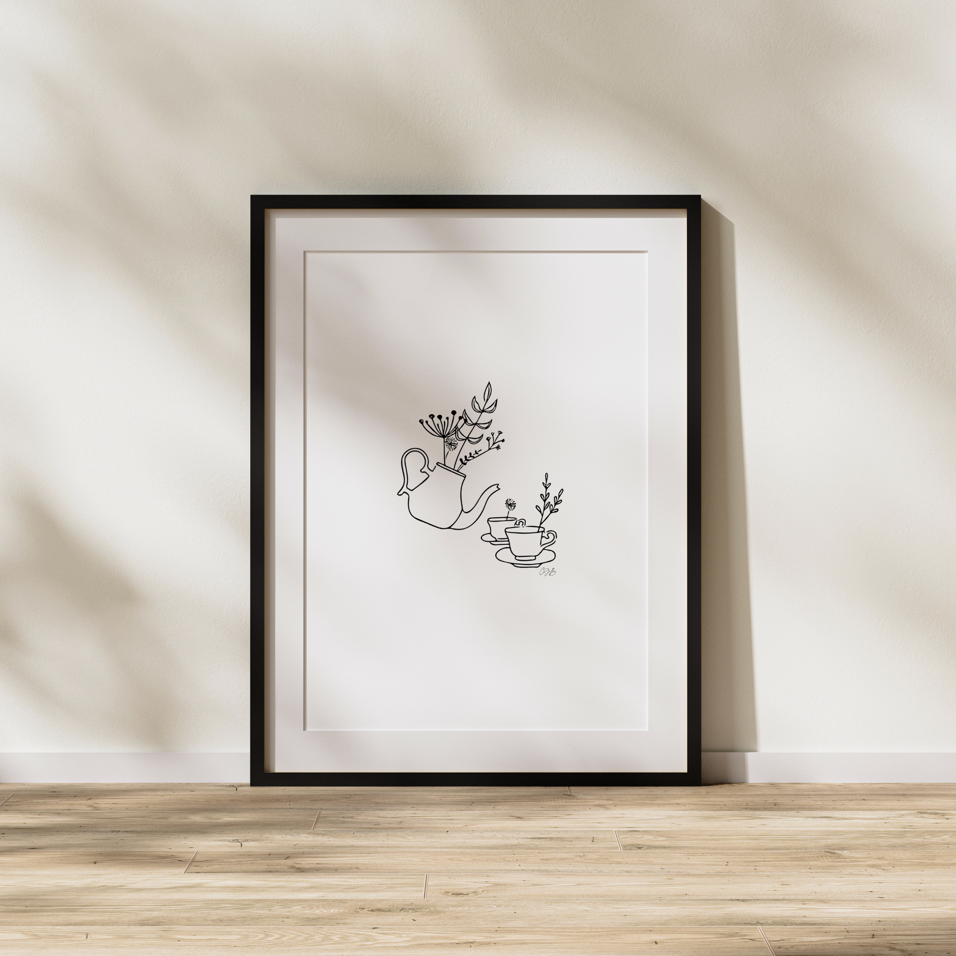 Afternoon Tea | Minimalistic A4 Wall Art | Countryside Living Decor - The Cotswold Illustrated Company