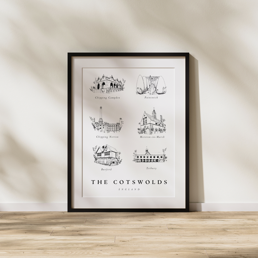 Cotswolds Collection Edit No.1 | Wall Art Print | Portrait - The Cotswold Illustrated Company