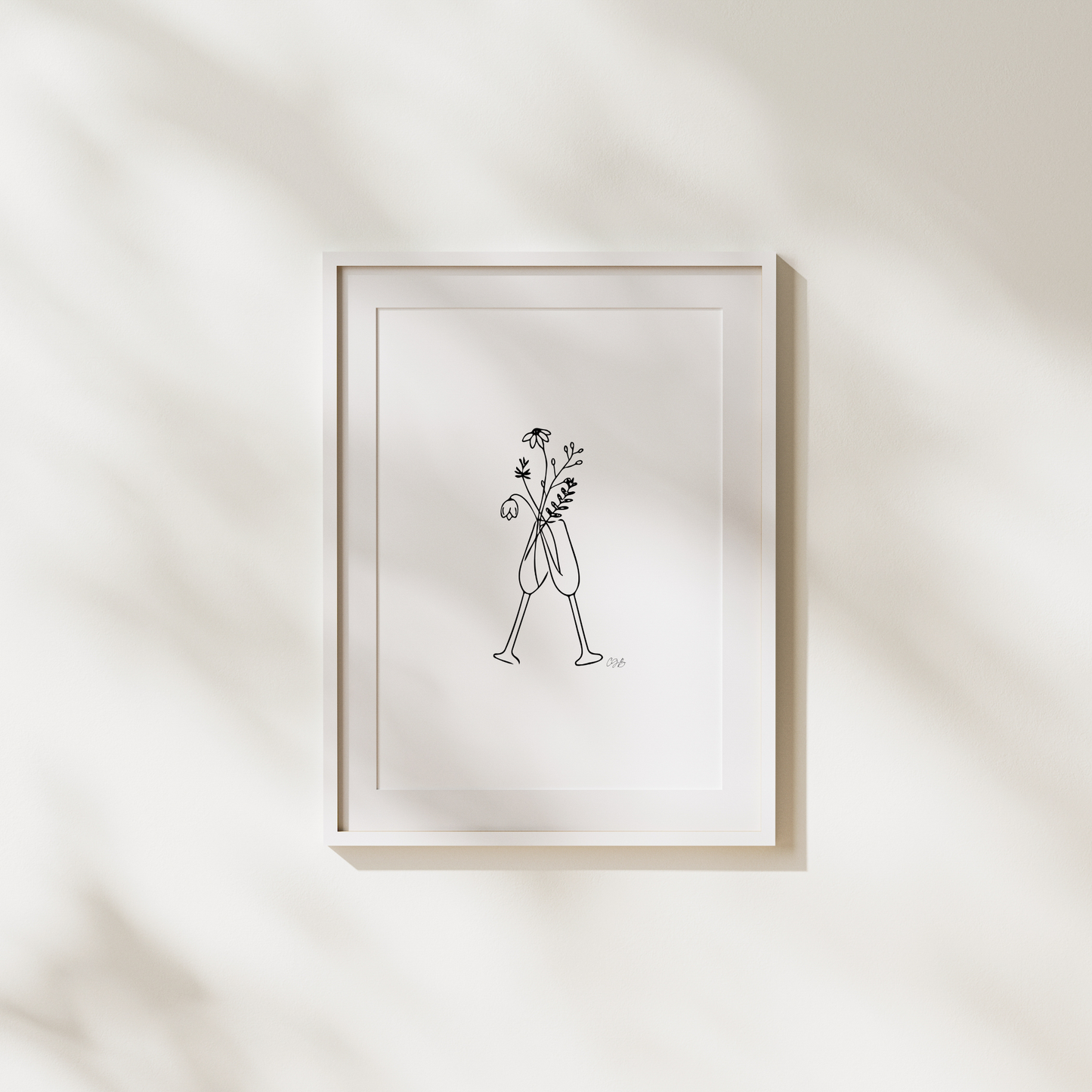 Champagne Flutes | Minimalistic Artwork | A4 Wall Art | Countryside Living Decor - The Cotswold Illustrated Company