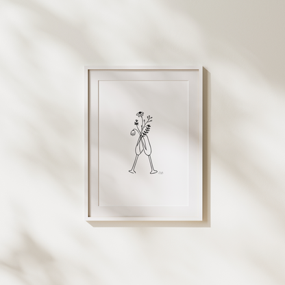 Champagne Flutes | Minimalistic Artwork | A4 Wall Art | Countryside Living Decor - The Cotswold Illustrated Company