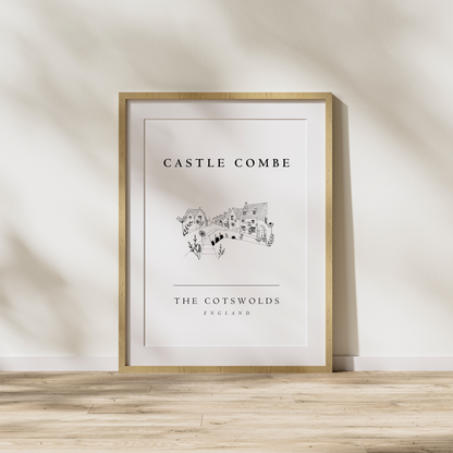 Castle Combe Village Illustration | A4 Print - The Cotswold Illustrated Company