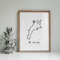 Cotswold Painted Map Print Unframed A3, A4 & A5 - Style A
