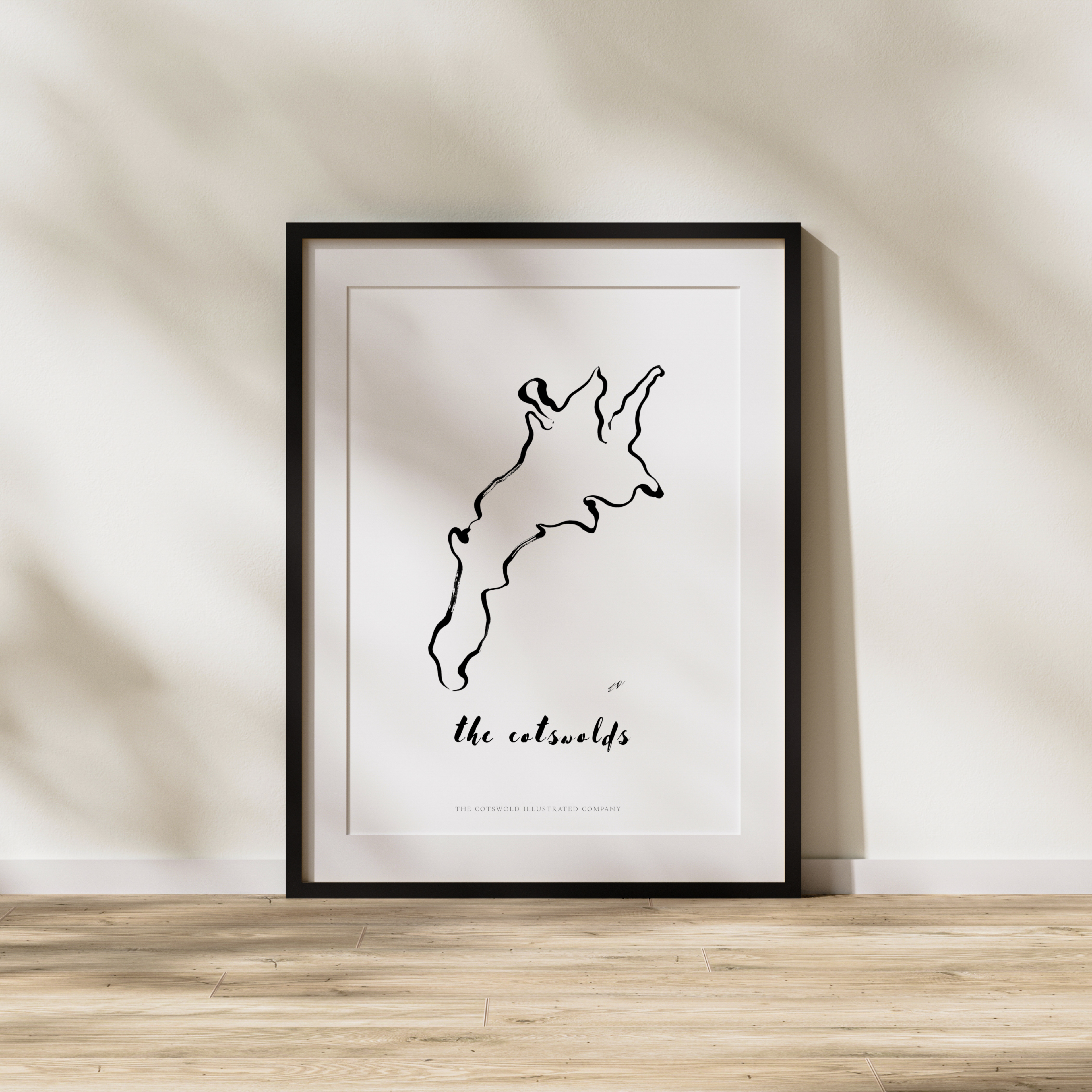 Cotswold Painted Map Print Unframed A3, A4 & A5 - Style A
