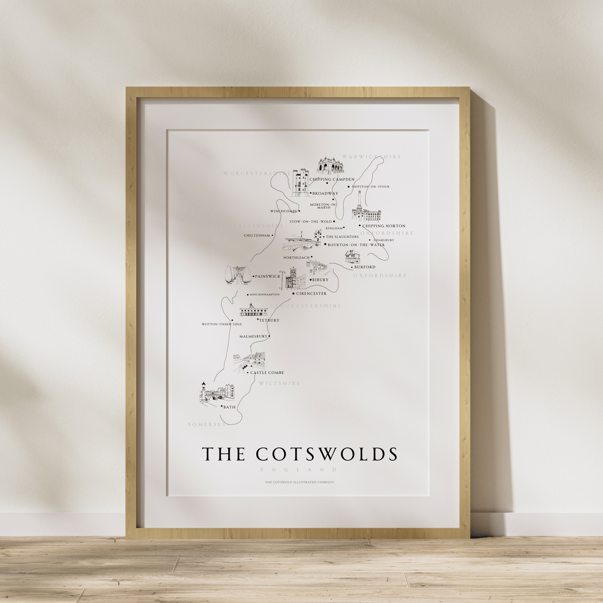 Cotswold map art