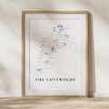 Traditional Cotswold Map art print