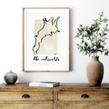 Cotswold Painted Map Print Unframed A3, A4 & A5 - Style F
