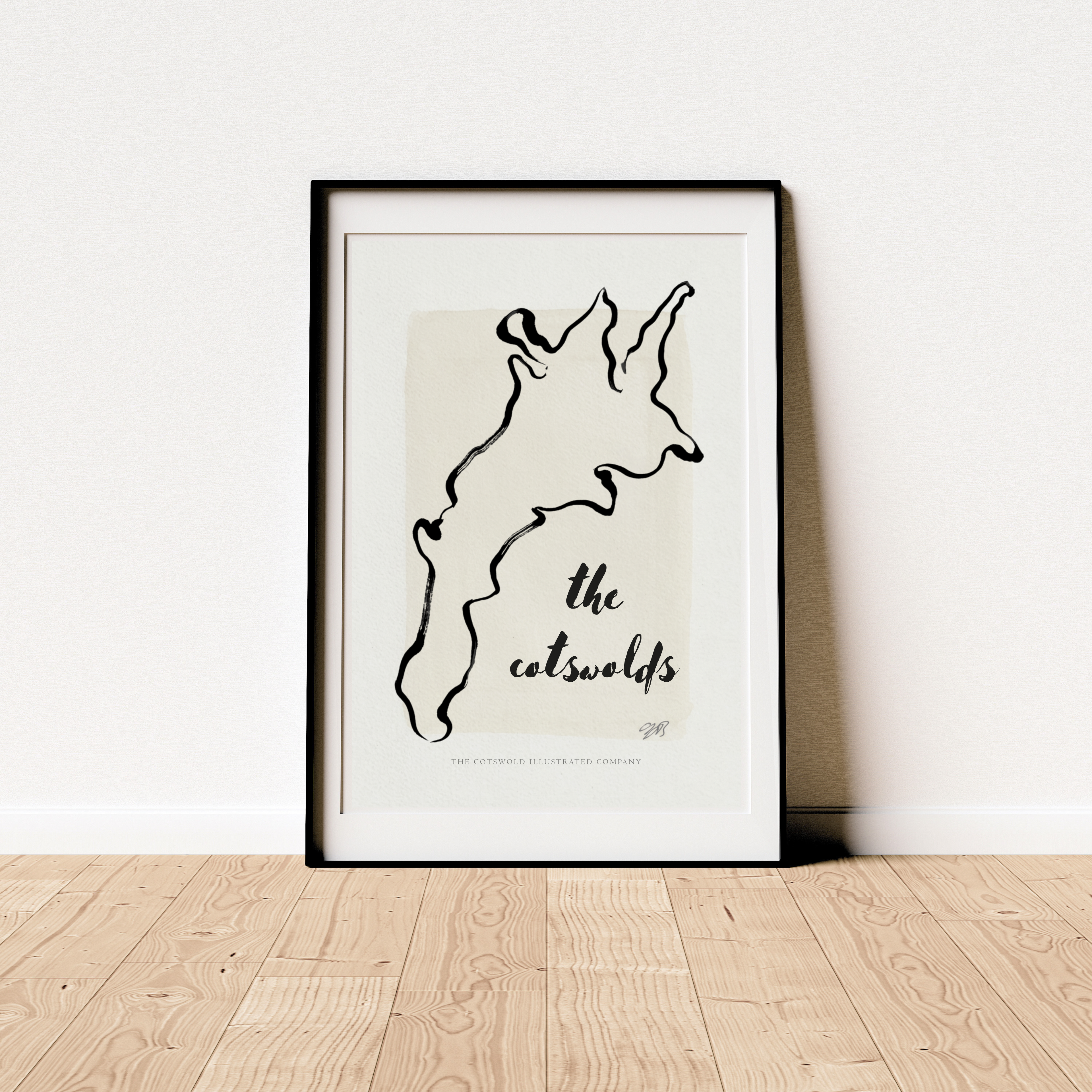 Cotswold Painted Map Print Unframed A3, A4 & A5 - Style G