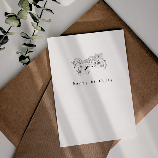 Birthday Card | Happy Birthday | Cotswold Village Castle Combe - The Cotswold Illustrated Company