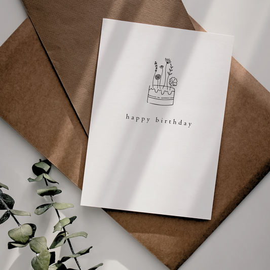 Birthday Card | Happy Birthday | Cake - The Cotswold Illustrated Company