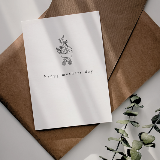 Happy Mothers Day Card | Vintage Pram - The Cotswold Illustrated Company